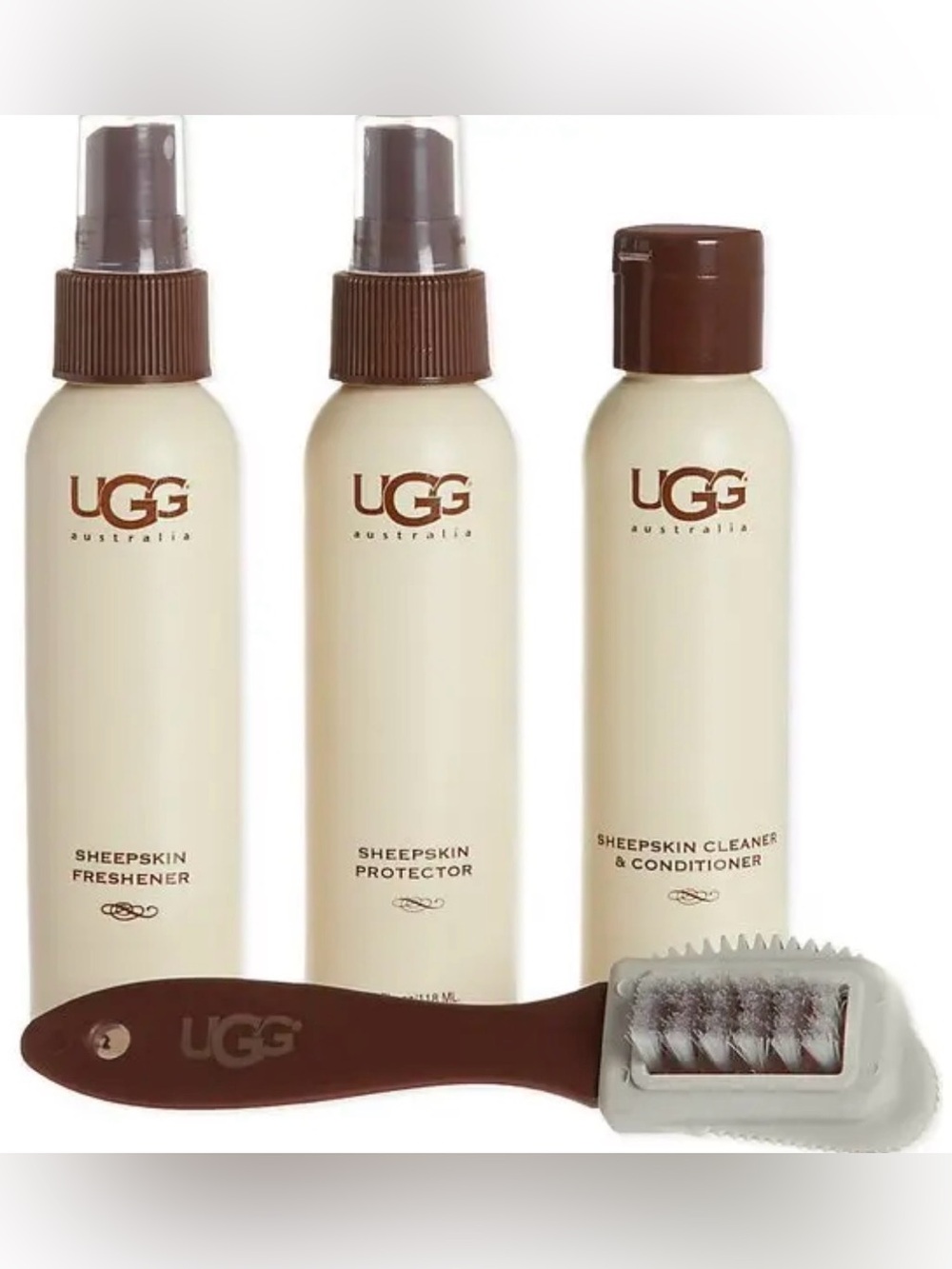 UGG Sheepskin Care Set in Cream and Brown
